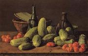 Still Life with Cucumbers and Tomatoes Luis Menendez